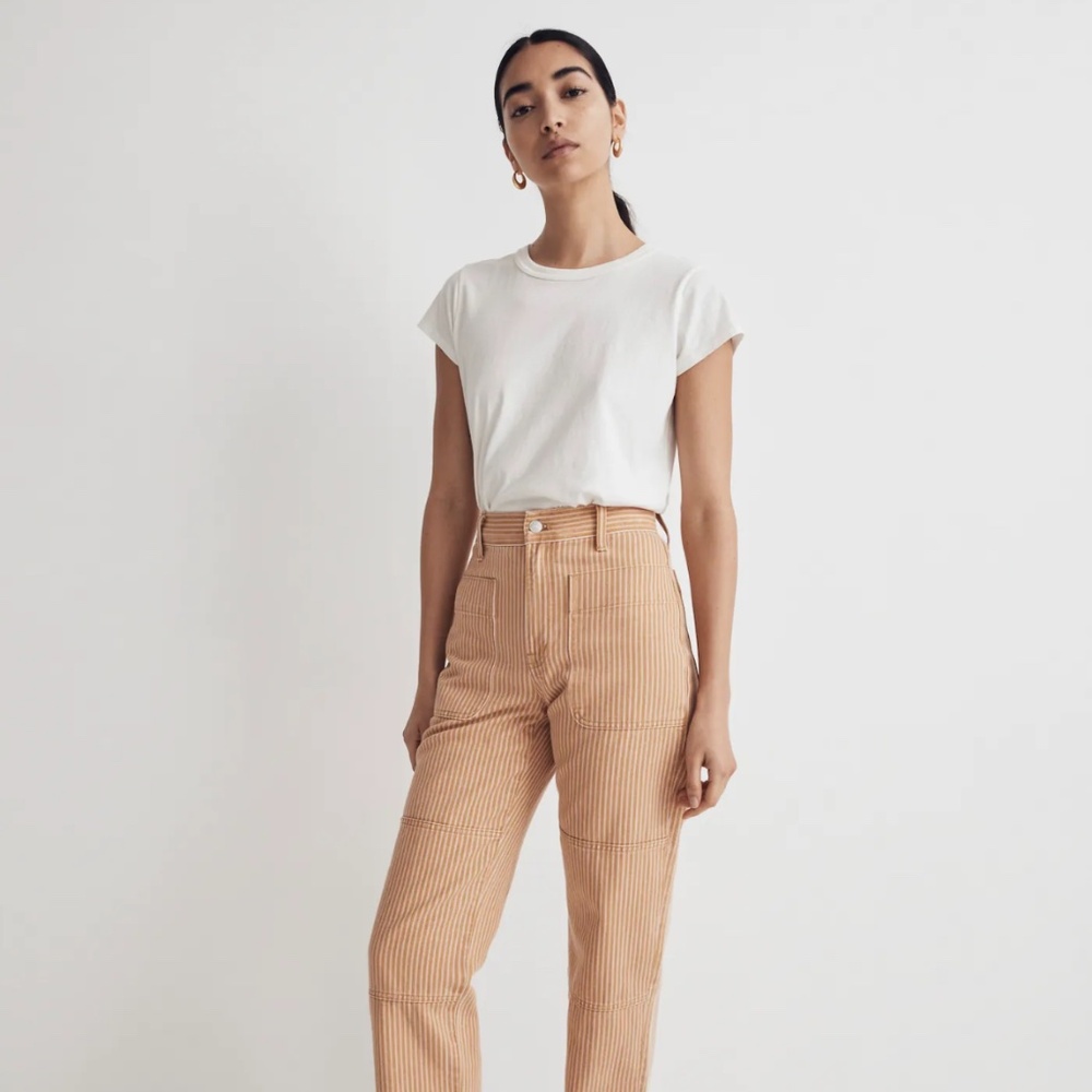 The Perfect Vintage Straight Jean in Stripe: Patch Pocket Edition